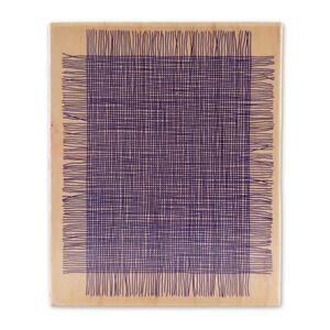 Vintage Y2K All Night Media Rubber Stamp 408K Wood Mounted Woven Texture Textile